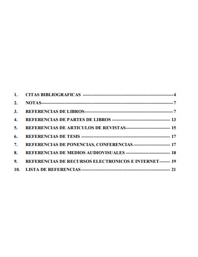 Table of Contents APA Bibliography