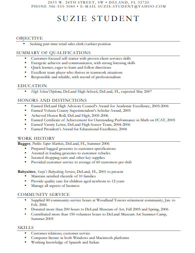 teenager first resume sample