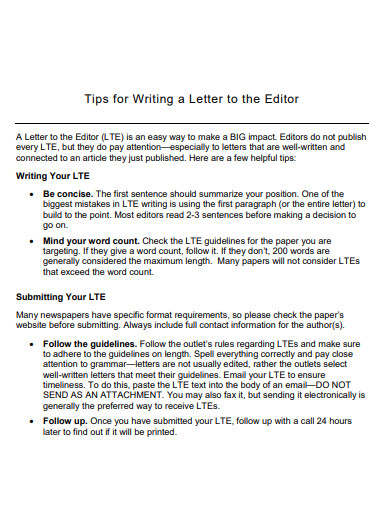 tips for writing a letter to the editor