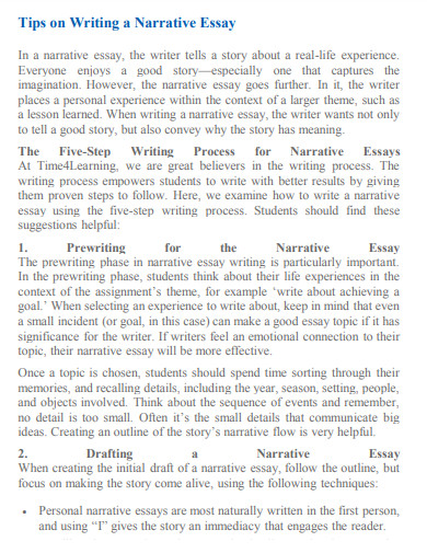 tips on writing a narrative essay