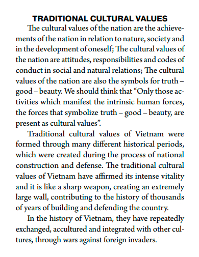 traditional cultural values