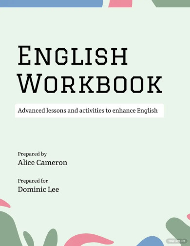workbook cover page template