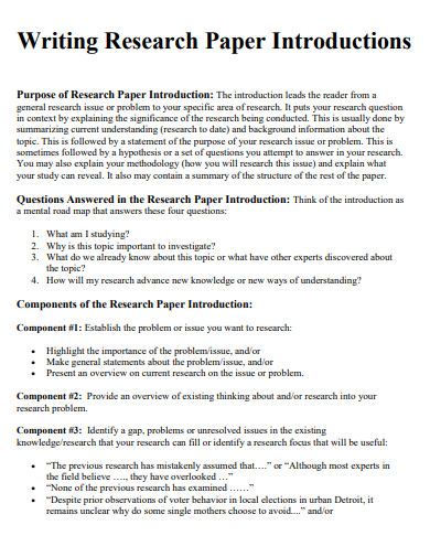 research paper language description