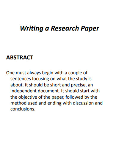 writing a research paper abstract