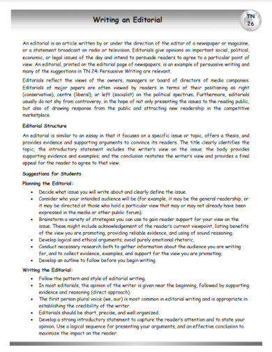 Editorial Example - PDF | Examples