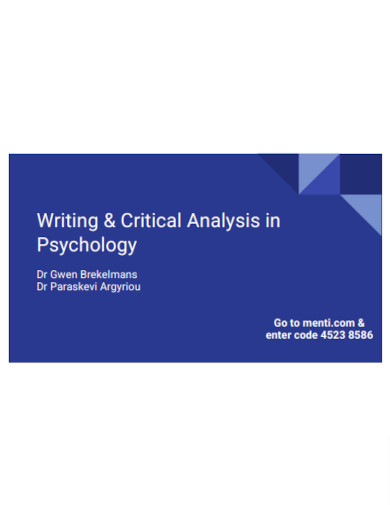 writing and critical analysis