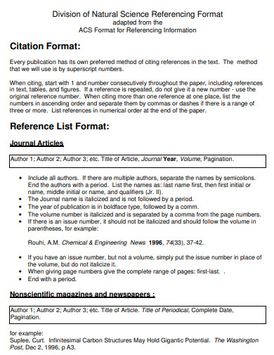 ACS Citation 29 Examples Format PDF