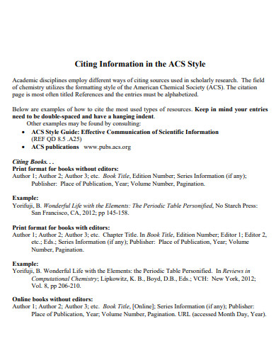 acs citation page