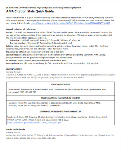 AMA Citation Style Quick Guide