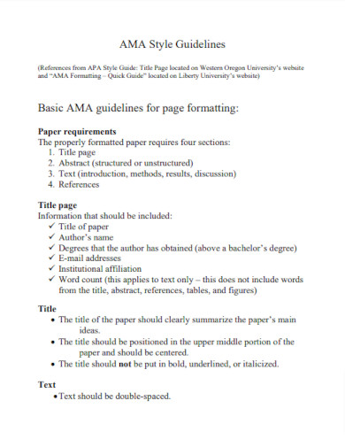 AMA Style Guidelines Example