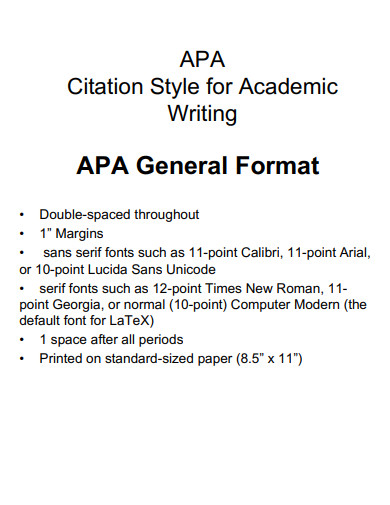 APA Citation Style Writing