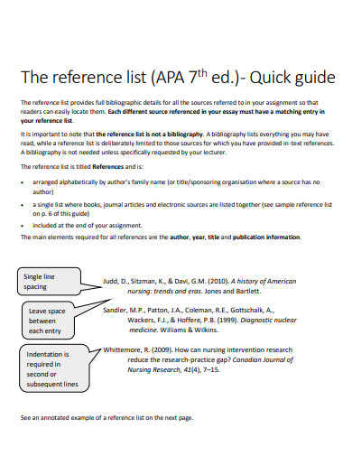 apa reference list quick guide