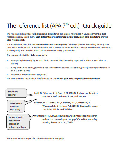 APA Reference List Quick Guide