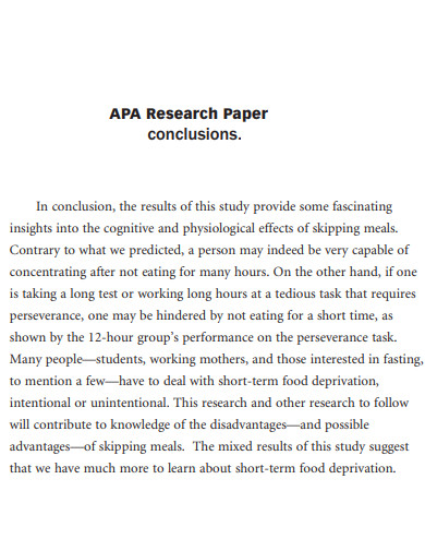apa research paper conclusion