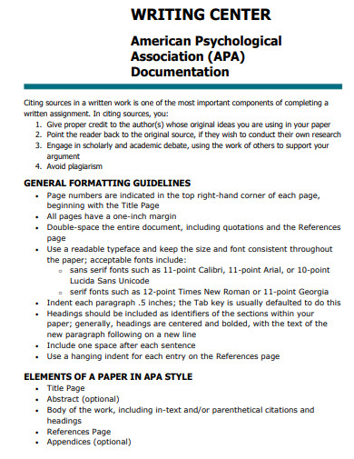 26+ APA Writing Format Examples in PDF, Word, Google Docs | Examples