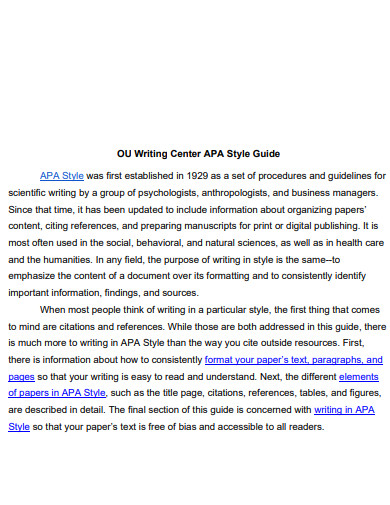 APA Writing Style Guide