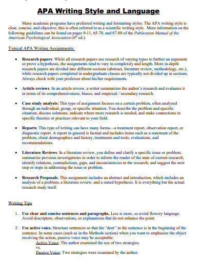 apa style literature review format