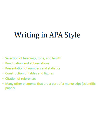 APA Writing Style