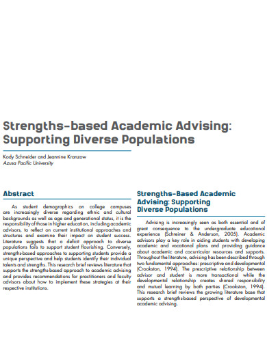 academic based strengths