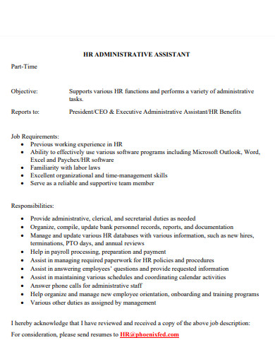 administrative assistant job objective