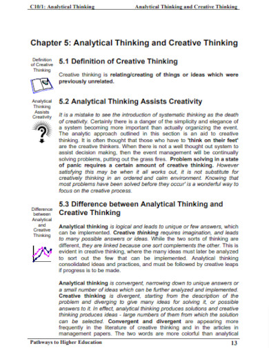 analytical thinking and creative thinking