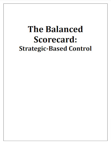 Balanced Scorecard 35 Examples Pdf