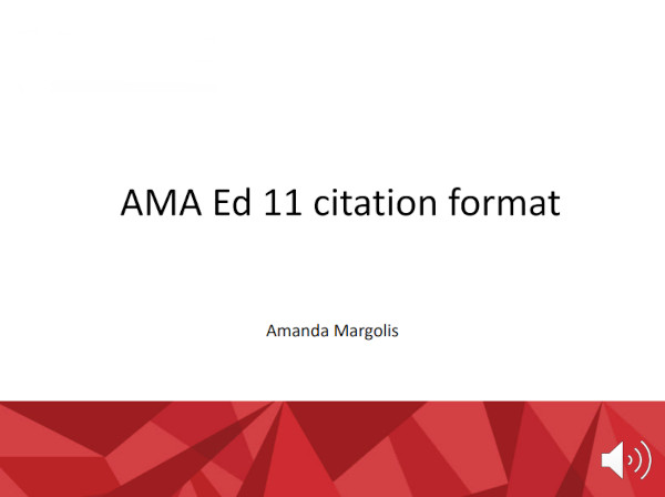 Basic AMA Citation Format Example