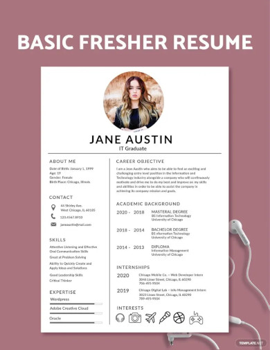 basic fresher resume