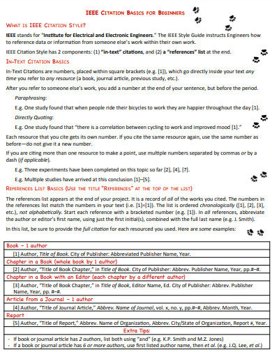 Beginners IEEE Citation