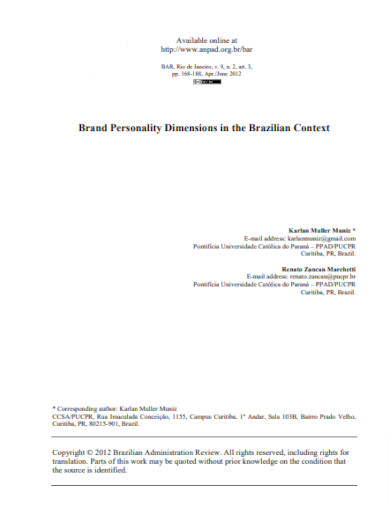 brand personality dimensions in the brazilian context