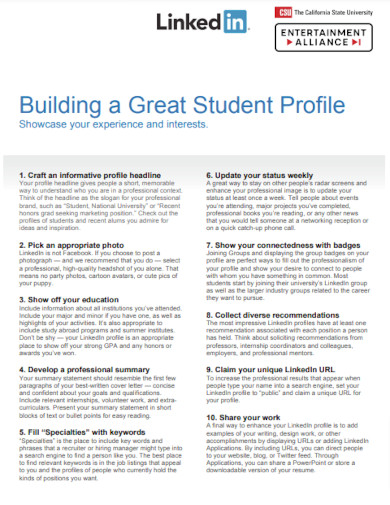 building a great student profile