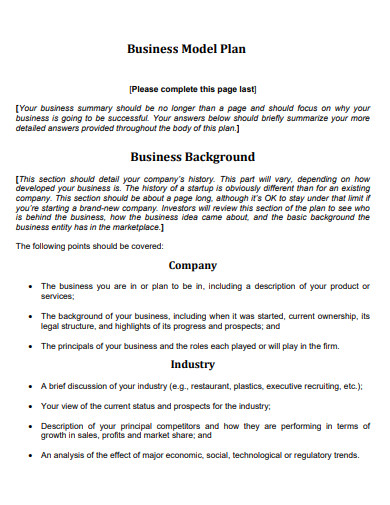 30+ Business Model Examples in PDF | Examples