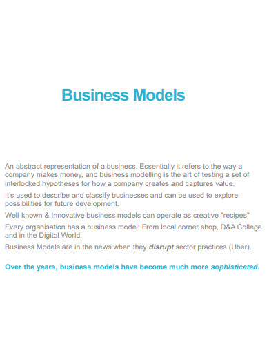 30+ Business Model Examples in PDF | Examples