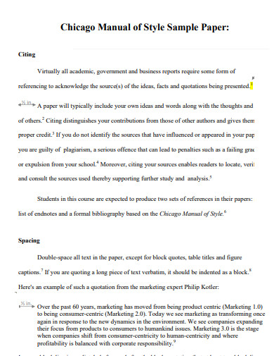 chicago citation paper