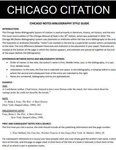 Chicago Citation Text