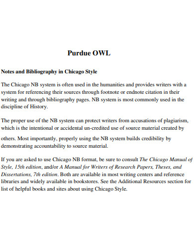 Chicago Style purdue owl Bibliography