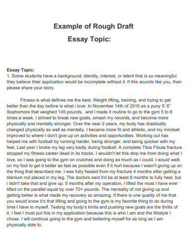 college essay rough draft