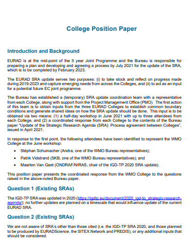 29+ Position Paper Examples in PDF | Examples