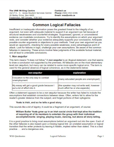 common logical fallacies example