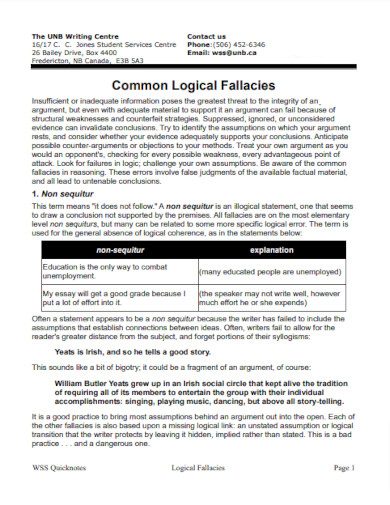 fallacies arguments essay