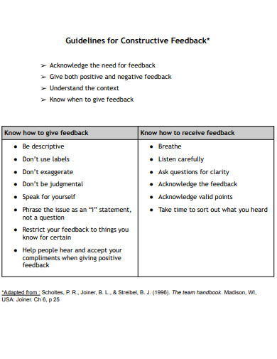 constructive feedback guidelines