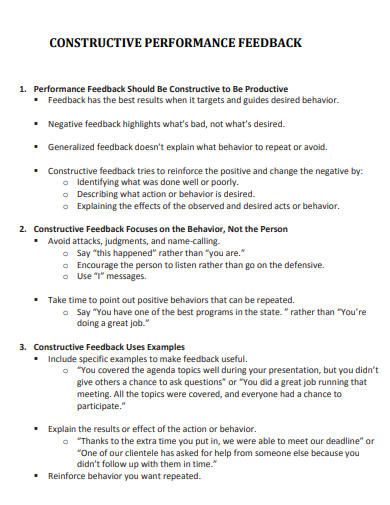 constructive essay feedback examples