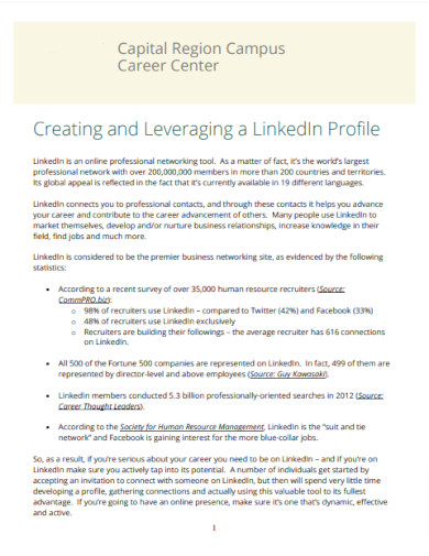 creating and leveraging a linkedin profile