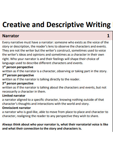 Creative Descriptive Writing