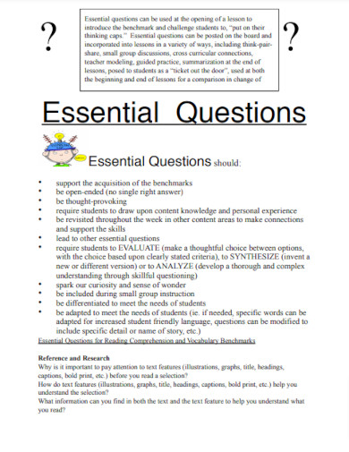 creative essential questions example