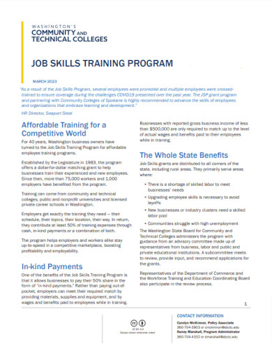 editable job skills program template