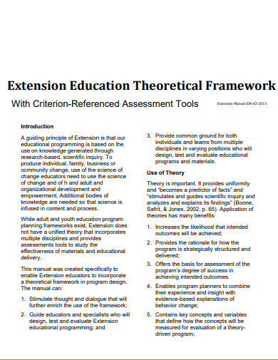 education theoretical framework