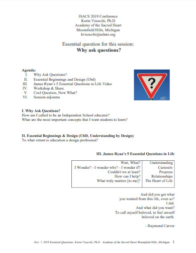 essential questions for all ages handout