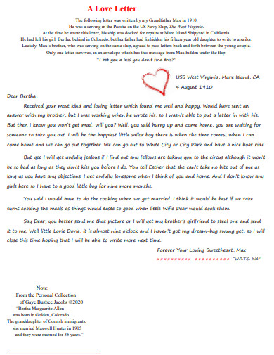 30+ Love Letter - 30+ Examples, Google Docs, Word, PSD, Illustrator, How to  Write, PDF