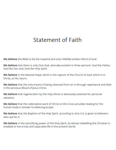 free statement of faith